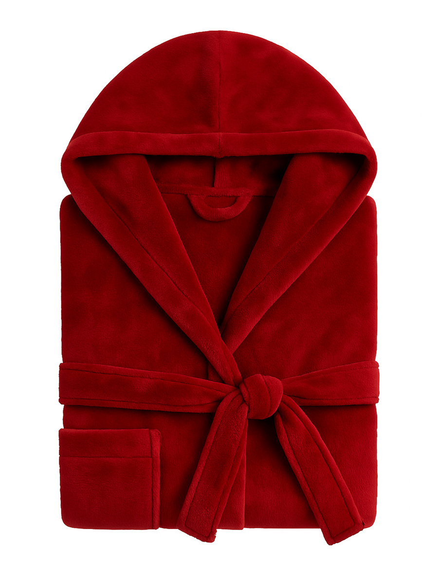 Bordowy miękki szlafrok damski z kapturem Paulo Sestimi – idealny do sauny i spa
