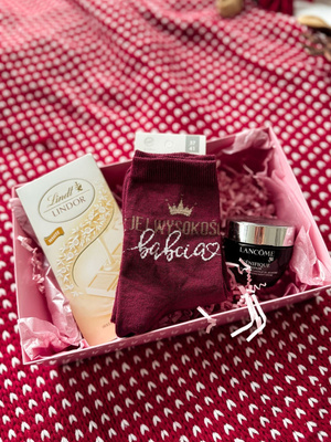 Skarpetki damskie babcia bordowe