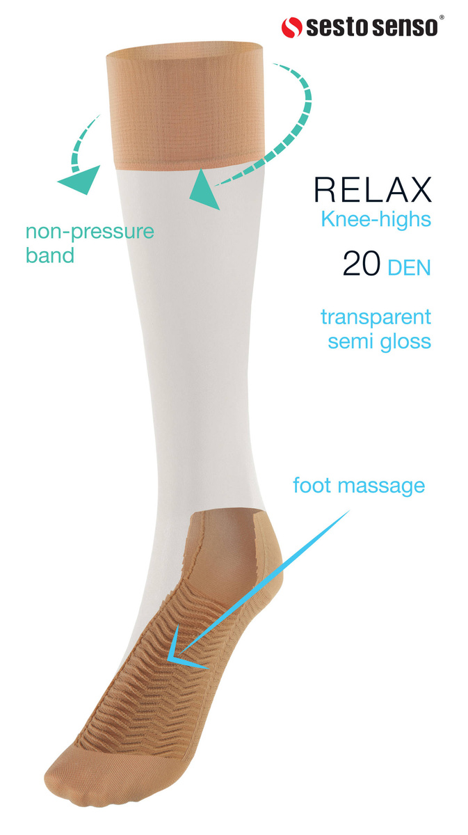 3x Podkolanówki Masujące Spód Stopy Relax