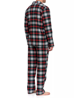 Flanelowa piżama damska z długim rękawem