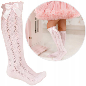 Podkolanówki Dziecięce Ażurowe z Kokardką 1382