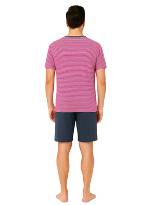 Modna piżama męska beMen 100% bawełna, krótkie rękawy i spodenki – wygoda w domu