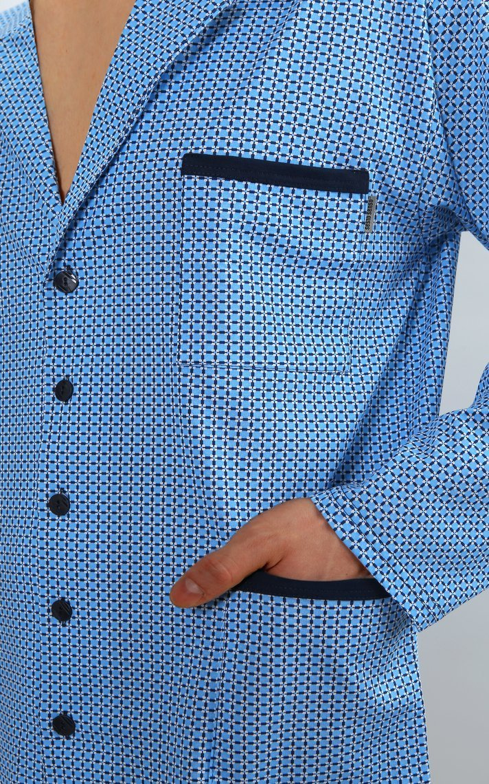 Piżama Męska Długi Rękaw Rozpinana