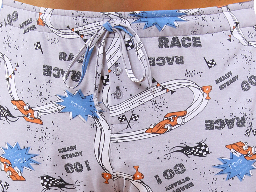 Grafitowa wzorzysta piżama męska długa 100% bawełna 2660/09 Sesto Senso – komfort domowy