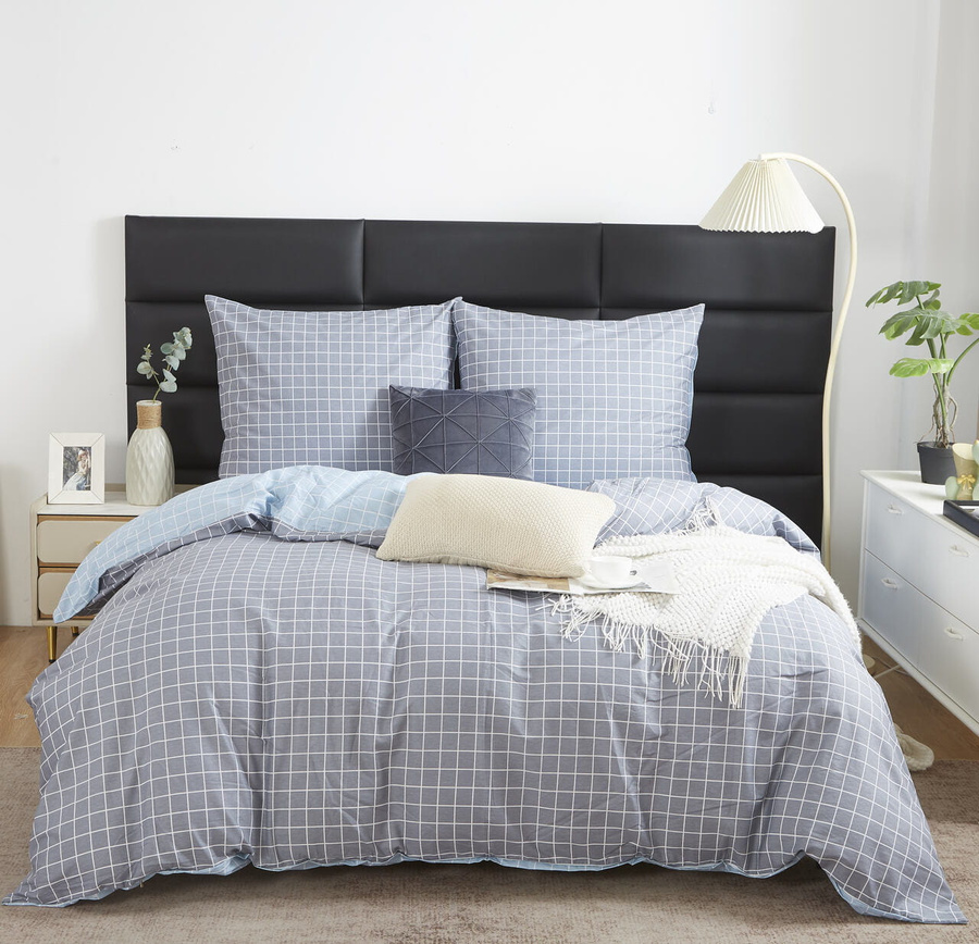 Szara dwustronna pościel Satynowa 100% bawełna Model S064 Spod Igły i Nitki – komfort snu