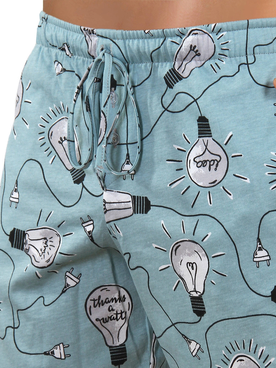 Piżama Męska Krótki Rękaw Krótkie Spodenki