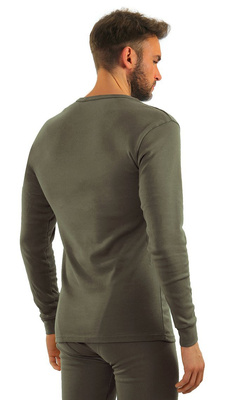 Zielony elastyczny podkoszulek męski z bawełny 123 Sesto Senso – komfort na chłodne dni