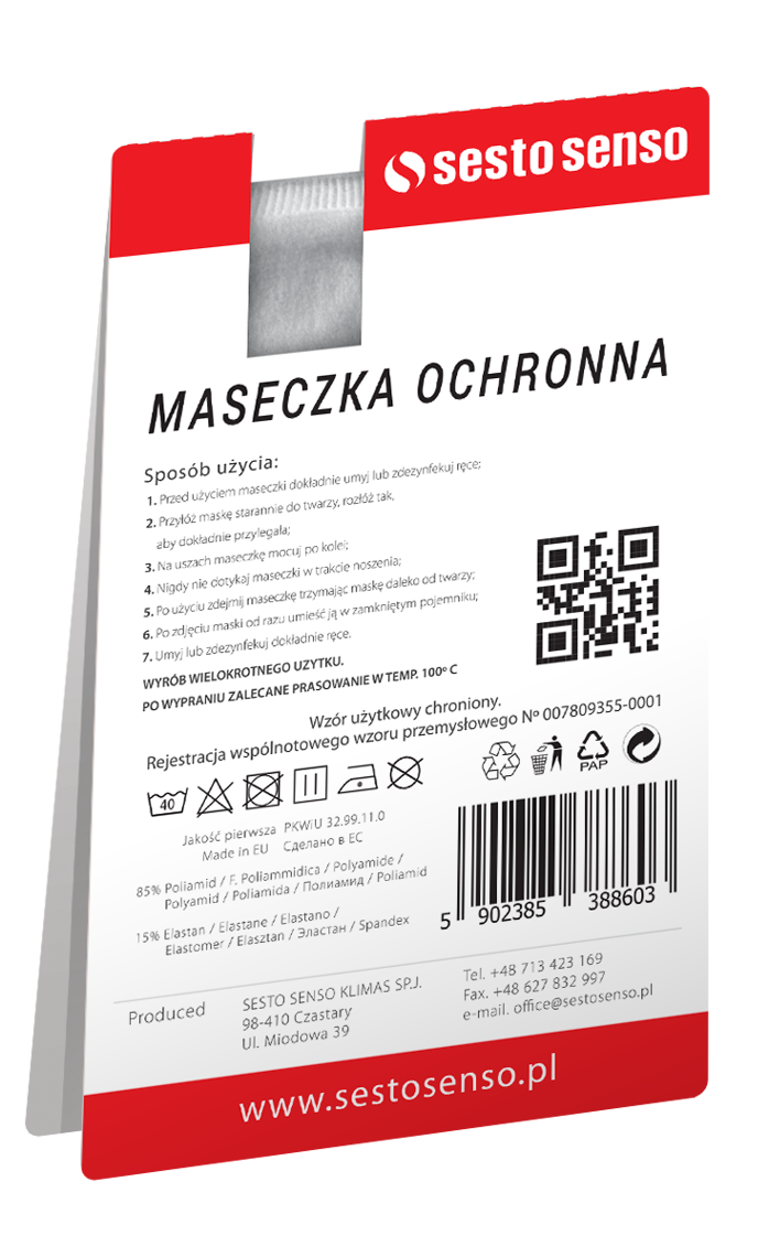 Maseczka Ochronna Antywirusowa