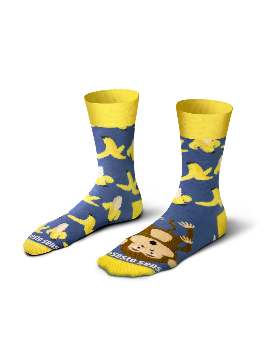 Długie Skarpetki Kolorowe Bawełniane Unisex 90% Bawełna z Zabawnym Wzorem Sesto Senso