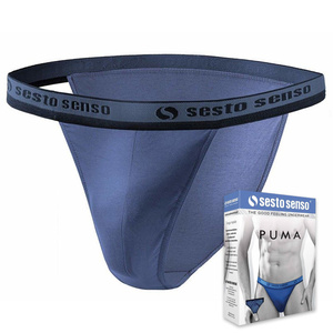 Niebieskie sportowe slipy męskie 95% bawełna Puma Tanga Sesto Senso – komfort i styl.