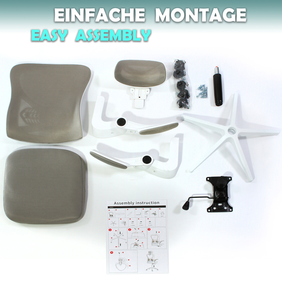 Fotel biurowy V1 jasny szary