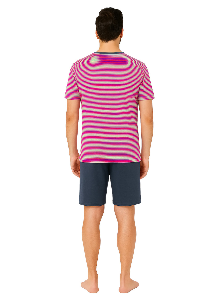 Modna piżama męska beMen 100% bawełna, krótkie rękawy i spodenki – wygoda w domu