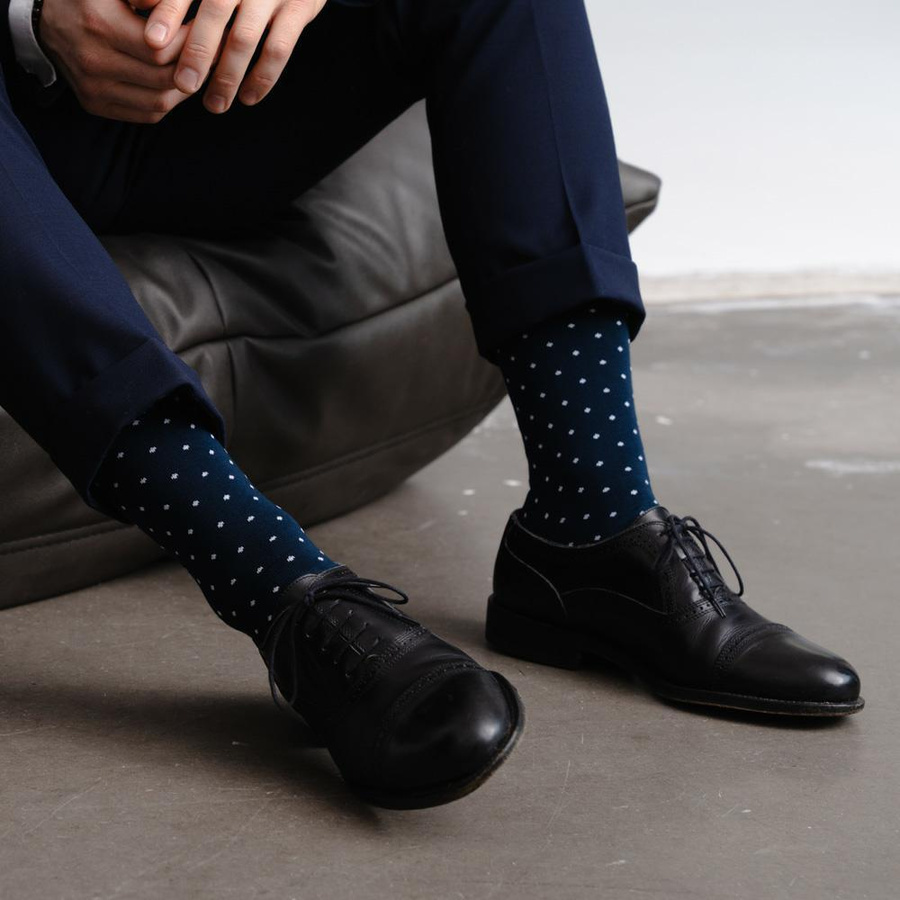 Skarpety garniturowe Wzór 122 niebieski