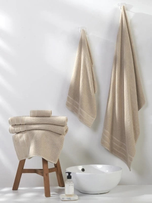 Ręcznik Loren Beżowy Z Ozdobną Bordiurą