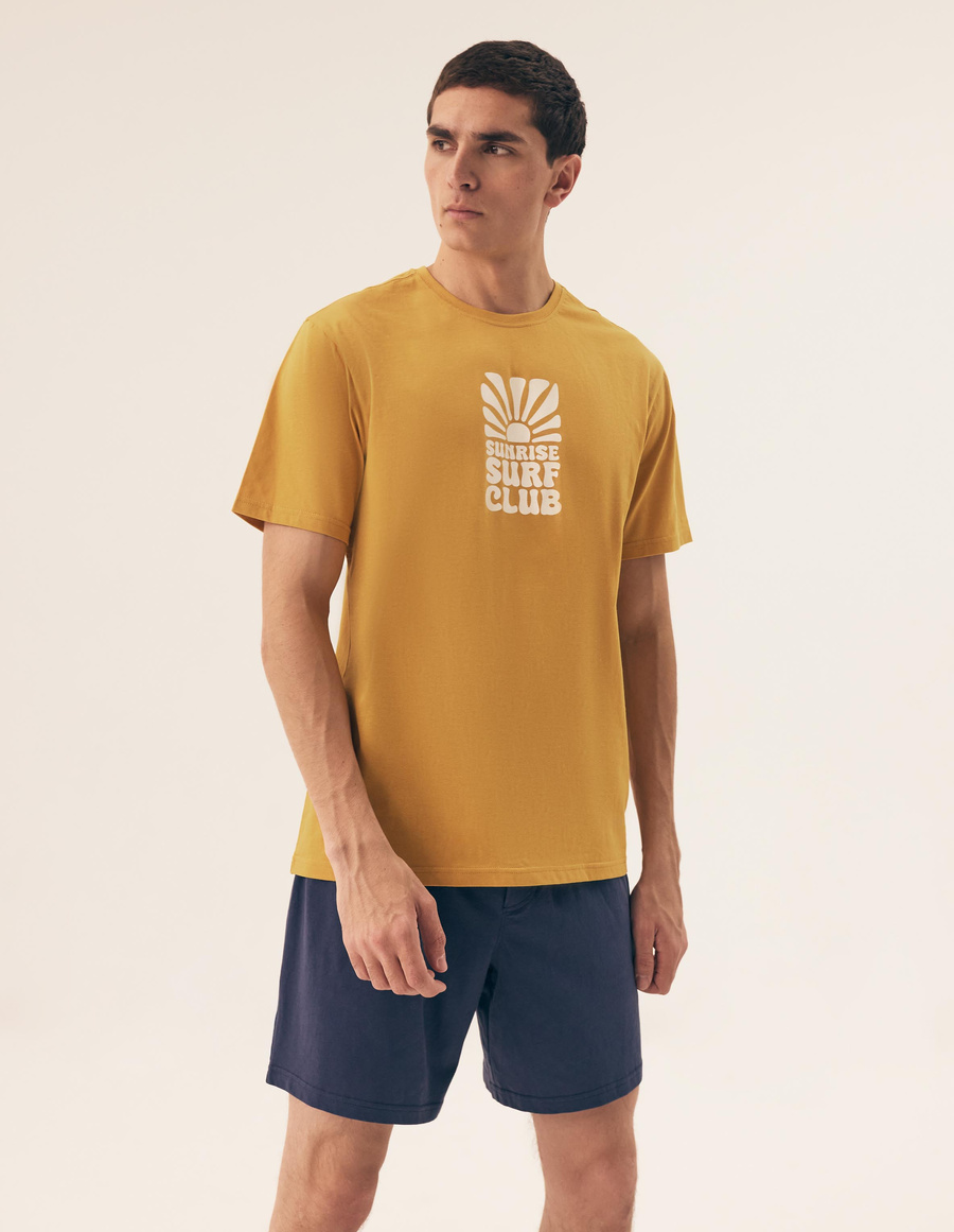 Piżama męska 42600 yellow bawełniana