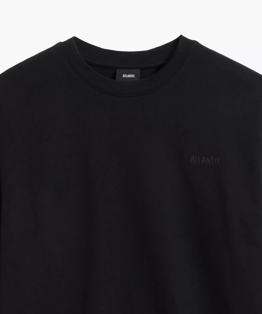 Czarna bawełniana bluza męska 100% model HMT-002 Atlantic – komfort i styl.