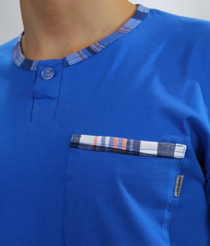 Piżama Męska Krótki Rękaw Krótkie Spodenki