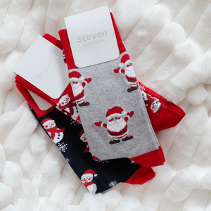 Świąteczne Skarpety Męskie Bawełniane 