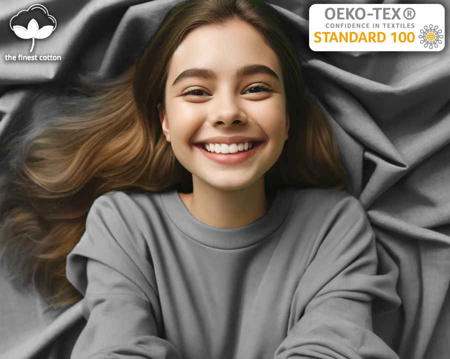 Szare elastyczne prześcieradło z gumką frotte 100% bawełna Sesto Senso – komfortowy sen