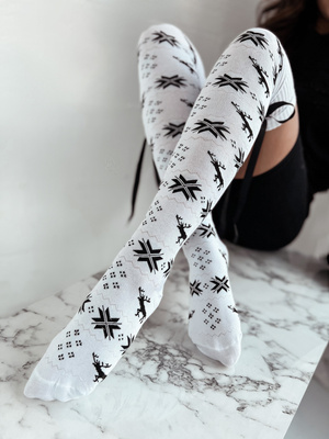 Zakolanówki Świąteczne ze wstążką