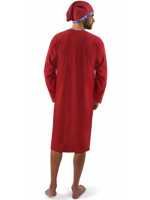 Koszula nocna męska długa ze szlafmycą