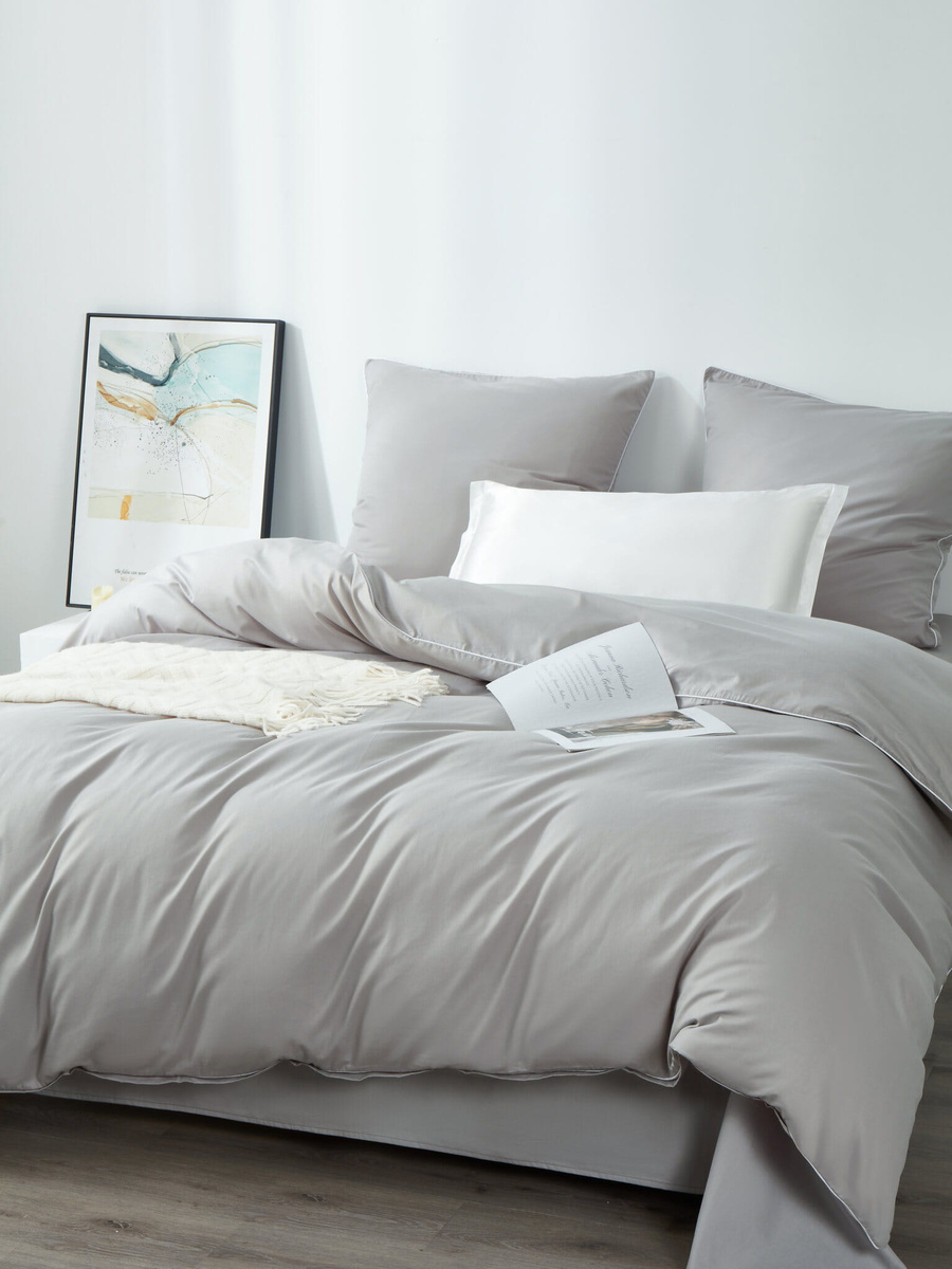 POŚCIEL SATYNA QUEEN PREMIUM SZARA