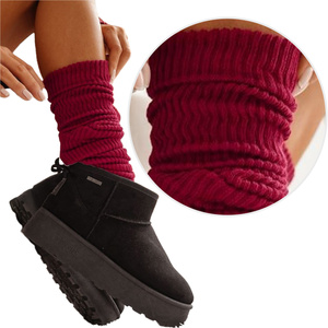 Białe prążkowane getry damskie 87% bawełna Milena – komfort cieplny na zimne dni