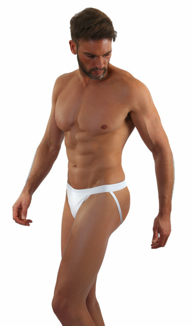 Białe Slipy męskie typu Jockstrap 95% bawełna STM03 Sesto Senso – seksapil i wygoda