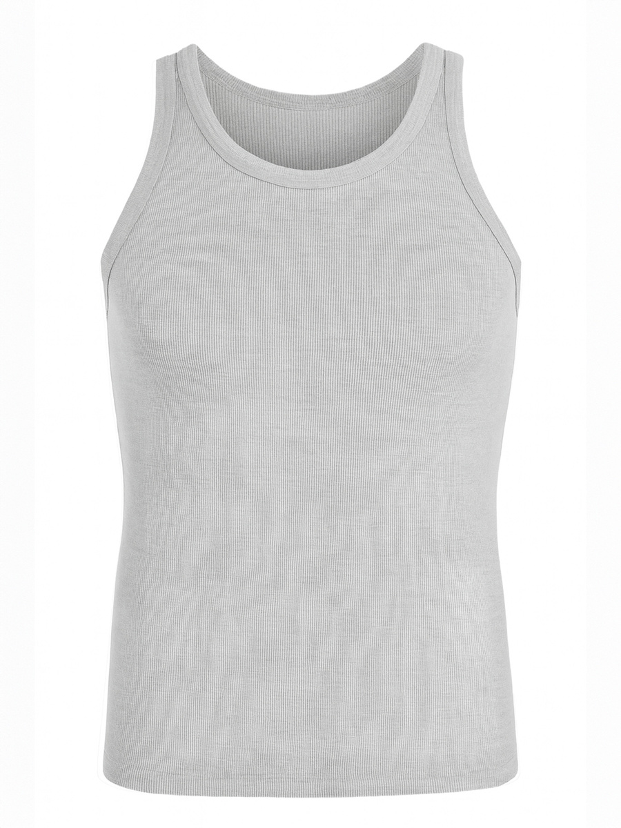 Koszulka Na Ramiączkach Męska Szara w Prążek 3 Pack