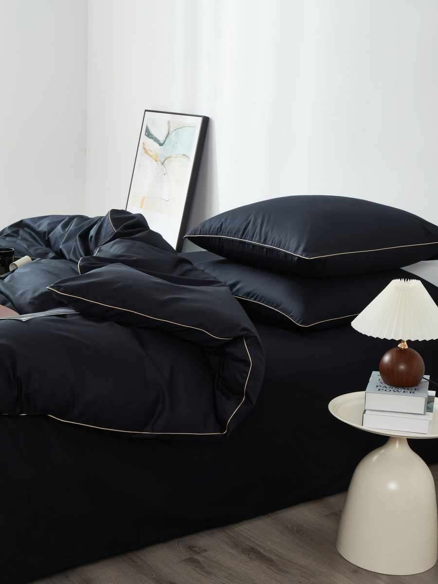 POŚCIEL SATYNA QUEEN PREMIUM CZARNY