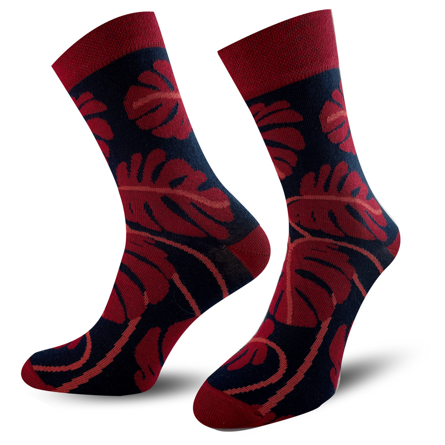 Skarpety Męskie kolorowe Liść czerwony