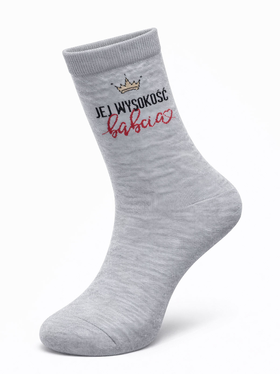 Skarpetki damskie szare babcia