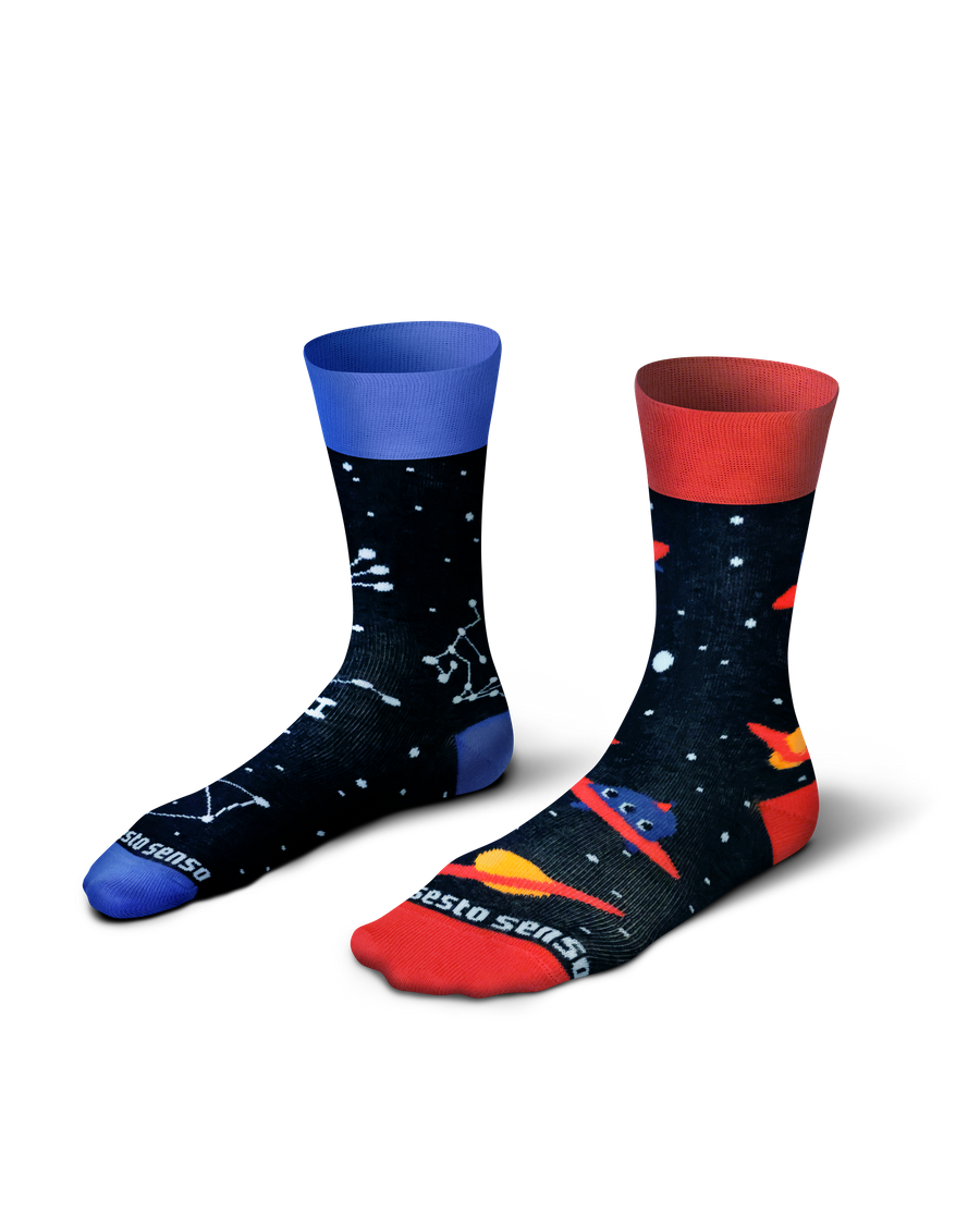 Długie Skarpetki Kolorowe Bawełniane Unisex 90% Bawełna z Zabawnym Wzorem Sesto Senso