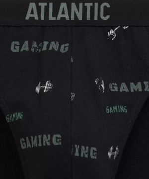 Czarno-khaki sportowe slipy męskie 3-pack Atlantic – komfort na co dzień