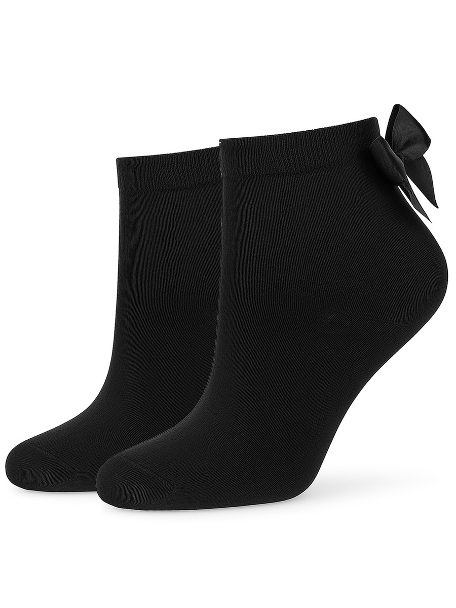 Skarpetki damskie z kokardą rypsową