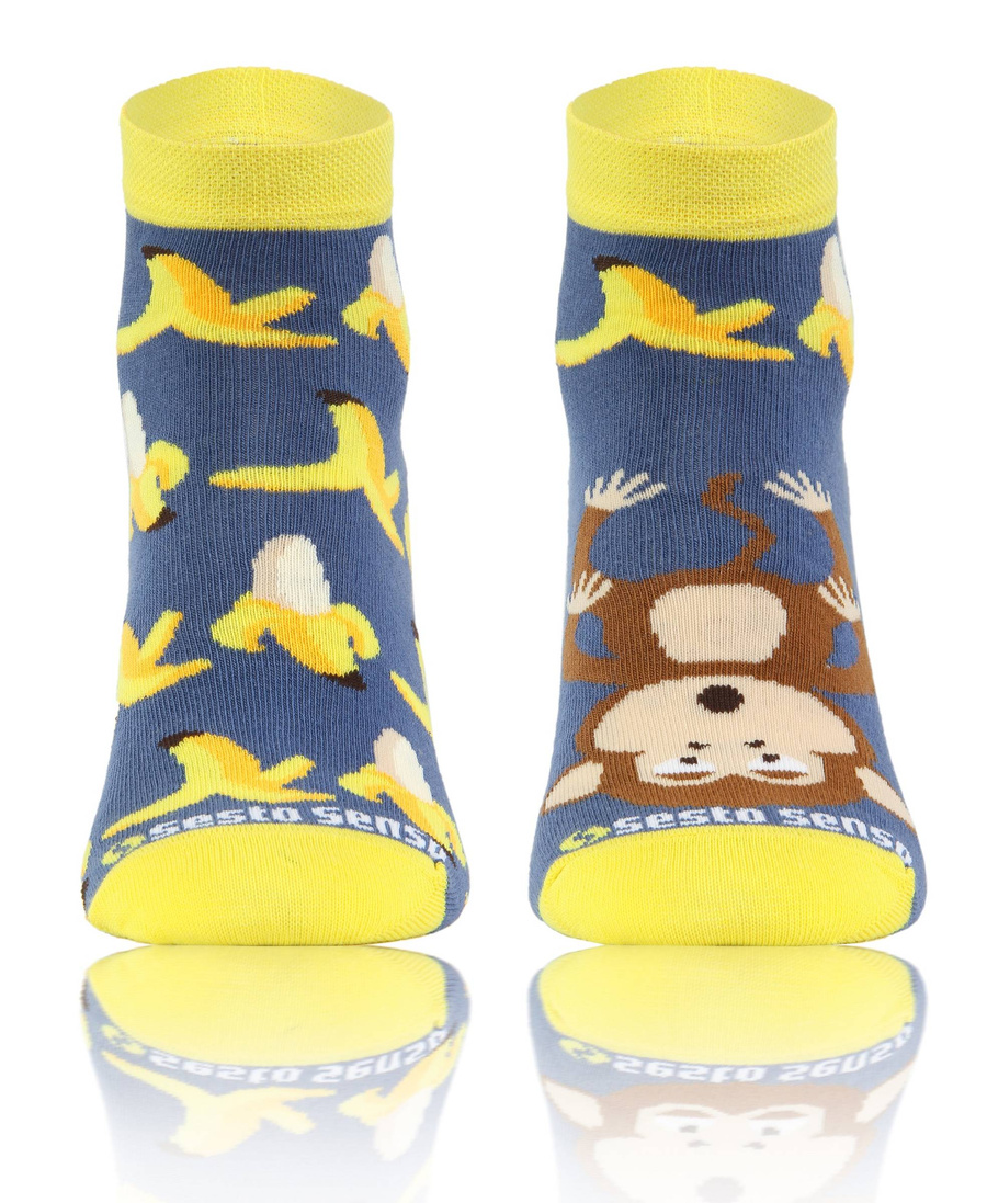 Banan kolorowe modne skarpety unisex 90% bawełna Finest Sesto Senso – komfort na co dzień