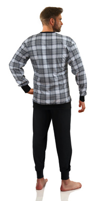 Piżama męska długa w kratkę dres 100% bawełna 2576/43 Sesto Senso – wygoda i styl