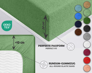 Jasnozielone elastyczne prześcieradło z gumką frotte 100% bawełna Sesto Senso – komfortowy sen