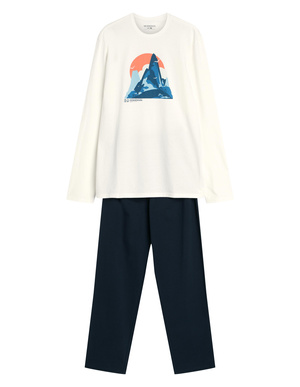 Męska piżama 43475 biała bawełniana