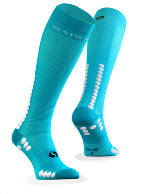 Turkusowe kompresyjne podkolanówki dla biegaczy SKB12 Sesto Senso – zmniejszenie kontuzji