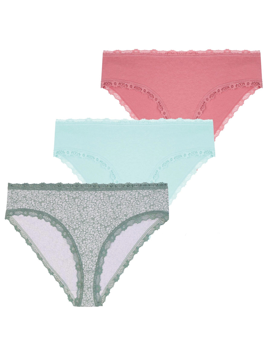 Figi damskie bikini z koronką S-2XL 3-pak