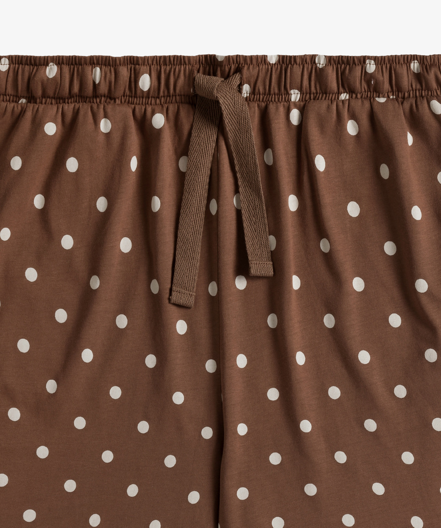 Brązowa piżama damska z krótkim rękawem 100% bawełna model NLP-471 Atlantic – komfort snu