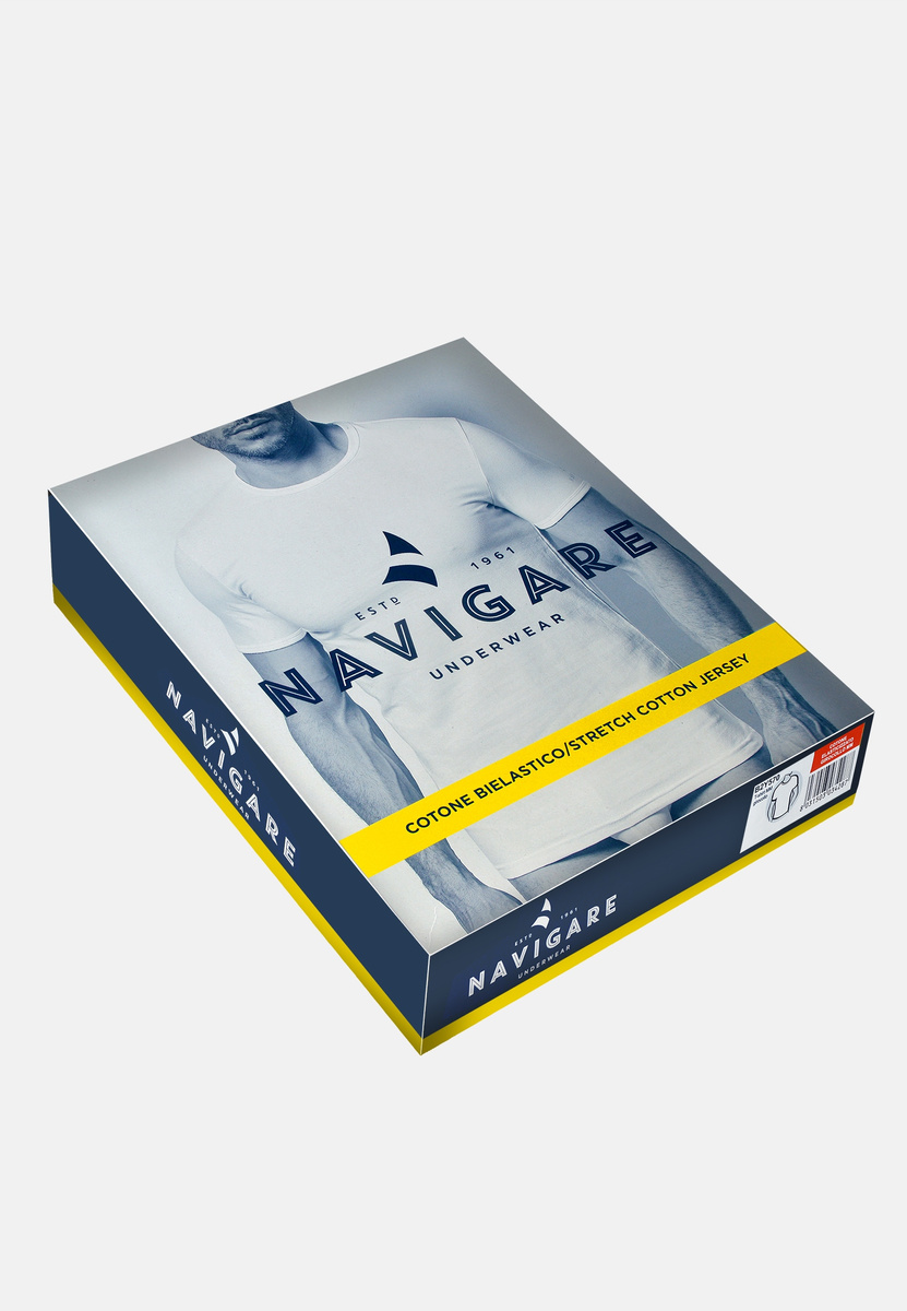 Podkoszulek Męski na Krótki Rękaw Dekold U Art. 570 Biały Navigare