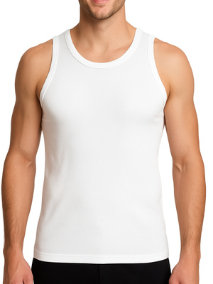 Koszulka Na Ramiączkach Męska Biała w Prążek 3 Pack