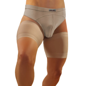 Beżowe samonośne opaski na uda męskie Sesto Senso – komfort i ochrona na co dzień