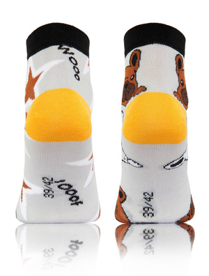 Buldog kolorowe modne skarpety unisex 90% bawełna Finest Sesto Senso – komfort na co dzień