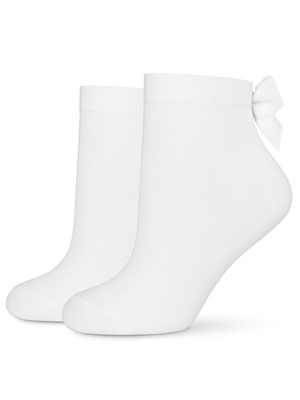 Skarpetki damskie z kokardą rypsową