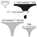 Stringi damskie z szeroką gumą 3-pak