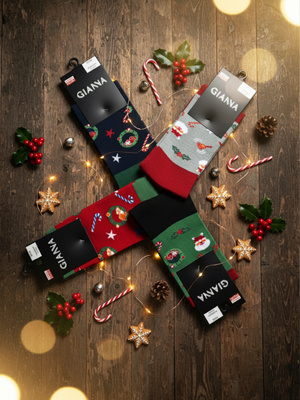 Skarpetki Męskie Świąteczne Mikołaj