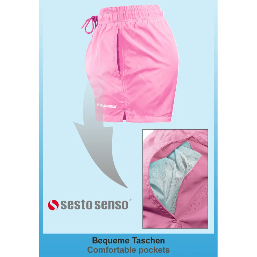 Różowe szybkoschnące szorty kąpielowe męskie SZ2405 Sesto Senso – styl i wygoda na lato